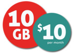 10GB/Month $10/Month Postpaid Plan for The First 10 Months (Ongoing $15/Month) @ E.Tel Mobile