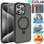 Stand Phone Case, Lens Glass & Screen Protector for iPhone 15 14 Pro Max Plus 13 12 11 $6.57 Delivered @ ZUSLAB eBay