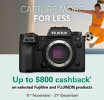 Up to $800 Cashback on Selected Fujifilm and FUJINON Products @ Fujifilm