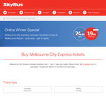 SkyBus Melbourne City Express: $19.90 One-Way / $35 Return (Online Winter Special, Ends 30 June)