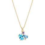 Gold Pendant with Blue CZ, Amethyst and London Blue Topaz Necklace $95 (RRP A$150) Delivered @ Begum