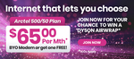 nbn 50/20 $55/M for 6 Months | nbn FTTP or HFC 500/50 $65/M, 1000/100 $79.99/M for 6 Months @ Arctel