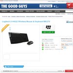 Logitech MK270 Wireless Keyboard and Mouse Combo $22 @ Good Guys