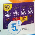 Cadbury 4x 135g Chocolate Blocks $5 ($0.92 Per 100g) @ BigW 13/03