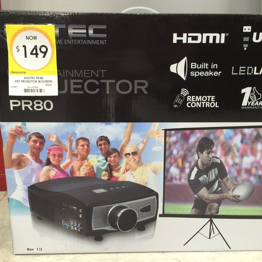 DGTEC Projector AND 84" Screen for $149 @ Kmart Victoria Gardens, VIC