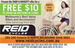 Reid Cycles $10 off Any Purchase (No Minimum Spend) Via Shopadocket