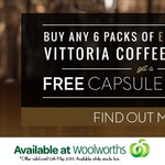 Free Vittoria Coffee Capsule Machine - When Purchasing 6 Capsule Packs ($26.94 - $50.34)