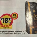 Vittoria Coffee 1KG Half Price $18.35, Robert Timms Coffee Beans 1kg $10.29 @ Coles