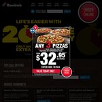 Domino's Extra Value Pizza $2.56 Pick up (Newtown NSW)