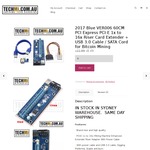 Mining PCI-E 1x to 16x Riser Card Extender + USB 3 Cable / SATA Zcash ETH Mining Blue 60CM PCI Express $8.49 + $10 Post @ Techmi