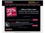 Borders 25% off Books, DVDs & CDs [Online]