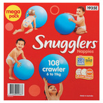 BIG W: Snugglers Nappies Mega Pack 2 for $50.00