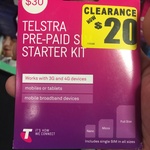 (VIC) Telstra $30 Pre-Paid Sim Starter Pack for $20 @ Harvey Norman Chadstone VIC