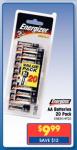 Energizer Max AA Batteries 20 Pack - $9.99 @ Officeworks (Save $12)