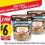  [VIC] Ben & Jerry's Peanut Battah Cookie Core Ice Cream 458ml 2 for $6 @ NQR