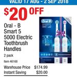 [ACT] Oral-B Smart 5 5000 Electric Toothbrush Handles 2 Pack - $154.99 @ Costco (Membership Required)