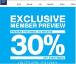 GAP-Member preview sale 30% off everything 07/04/11
