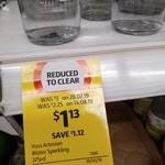 [QLD] Voss Sparkling Water 375ml $1.13, Sara Lee Rocky Road or Hazelnut Ripple Ice-Cream 1ltr $3.60 @ Coles (Newport/Dolphins)