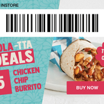 $5 Chicken Chip Burrito @ Salsas Today (13/11) Only