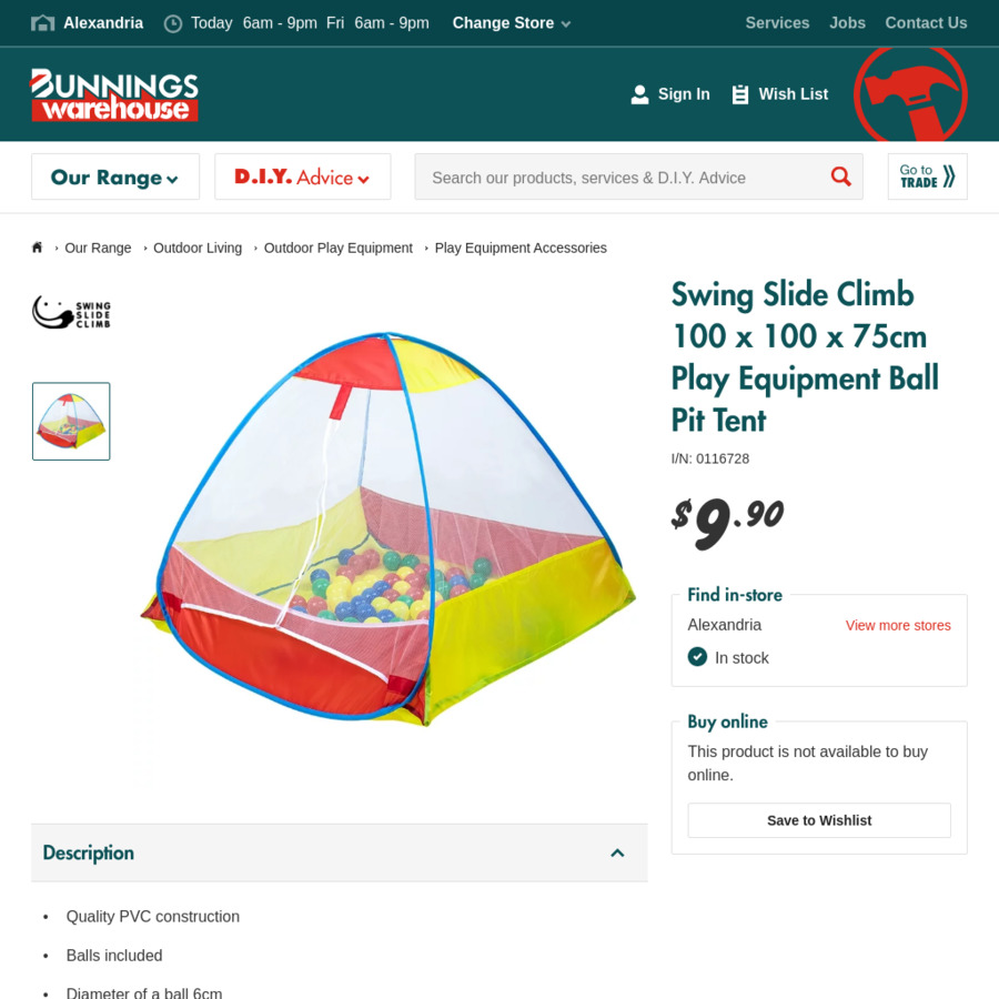 Play tent sale bunnings