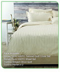 600TC Hotel Quality Manchester Pack - Sheet Set, Qlt Cover Set, 300gsm Quilt & 2x Pillow $169.95