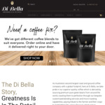 15% off Di Bella Coffee for 24hrs + Postage (Free Ship on Orders over $50)