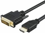HDMI to DVI Cable 10 Feet 1080p for Raspberry Pi, Roku, Xbox One, $8.44 (Was $12.99) + Post ($0 Prime) @ CableCreation Amazon