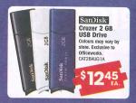 SanDisk 2GB USB Drive $12.45ea OfficeWorks