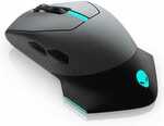 Alienware AW610M Wired/Wireless Gaming Mouse - Lunar and Dark - 16000dpi 1000hz  - $75.52 (RRP $203.00) Delivered @ Dell
