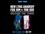 Lynx -  $2 Off at Woolworths/Safeway