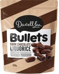 Darrell Lea Dark Chocolate Liquorice Bullets - 250g $1 + Delivery ($0 C&C/ in-Store/ $100 Order) @ BIG W