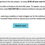 UberCarShare $100 off for The First 500 Users
