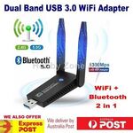 USB 3.0 Wi-Fi Adapter 1300Mbps Dual Band 2.4g/5.8g Bluetooth 5 MIMO Antenna 2in1 $24.30 Delivered @ Hobbyzoneeau1 eBay