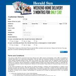 Herald Sun Weekend Home Delivery 3 Months for Only $10! VIC Only