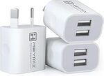 [Prime] HEYMIX Dual USB Charger 5V/2.1A, 3-Pack $8.99 Delivered @ YESDEX via Amazon AU