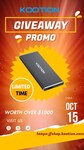 Win a 500GB Portable External SSD or Coupons from Kootion