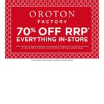 Oroton - 70% off RRP Storewide - Factory Outlets Only - 27th September to 3rd October