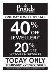 One Day Jewellery Sale 27th November