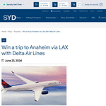 Win a Trip for 4 to Anaheim (Disneyland) Worth $19,692 from Delta Air Lines and Sydney Airport
