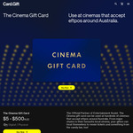 20% off The Cinema Gift Card (Digital/Physical) + $2.95 Physical Delivery @ Card.Gift