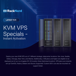 KVM VPS Hosting Annual Plans from US$11.11 (~A$16.78) @ RackNerd