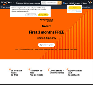 Free: 3 Months Amazon Music Unlimited @ Amazon AU (New Subscribers Only)