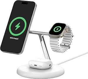 Belkin BoostCharge Pro 3-in-1 Wireless Charging Stand with Magnetic Qi2 15W with Tilt $175 (RRP $220) Delivered @ Amazon AU