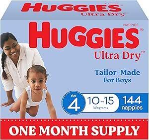 Huggies Ultra Dry Nappies Boy (Sizes 4) One Month Supply Pack $60 ($51 S&S with Prime) Delivered @ Amazon AU