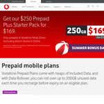 Vodafone $250 Prepaid Mobile Starter Kit: 12 Months 250GB (150GB + 100GB Bonus Activation Data) $169 @ Vodafone