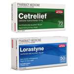 70x Cetrelief (Cetirizine 10mg) + 50x Lorastyne (Loratadine 10mg) $17.99 Delivered @ PharmacySavings