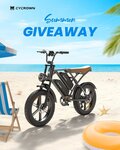 Win a CycHunter E-Bike (Valued at US$1,199) or 1 of 3 Cycrown Gift Boxes from Cycrown