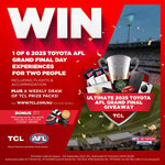 Win 1 of 6 2025 Toyota AFL Grand Final Day Experiences for Two + Weekly Prizes from TCL Electronics