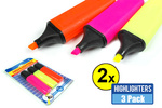 Super Ozstock Day: 2x Pack of 3 Colour Fluorescent Highlighters $3.98 Delivered No Pickup