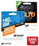 Boost Unlimited Prepaid Mobile SIM - 50% off - $20 for 30 Days @ Dick Smith